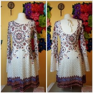 Wild Fable floral crochet bell sleeve dress